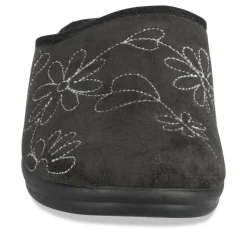 Chaussons NOIR Femme Motif Uni A Enfiler