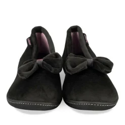Chaussons NOIR Femme Motif Uni A Enfiler