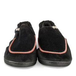 Chaussons NOIR Femme Motif Uni A Enfiler
