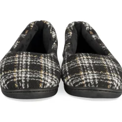 Chaussons NOIR Femme Motif Uni A Enfiler