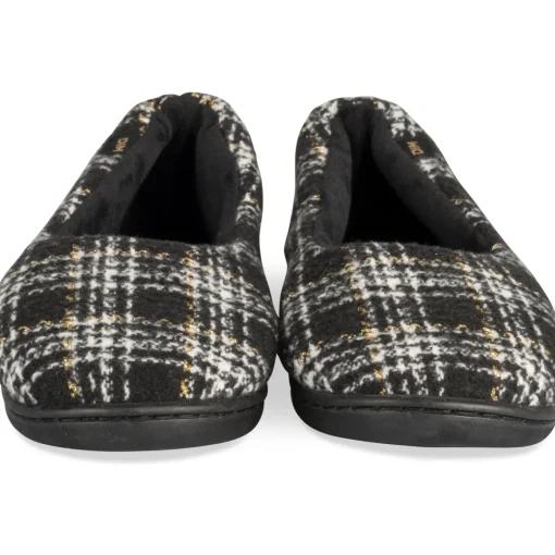 Chaussons NOIR Femme Motif Uni A Enfiler