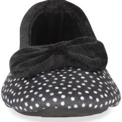 Chaussons NOIR Femme Motif A Pois A Enfiler