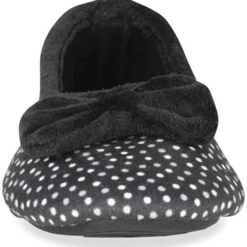 Chaussons NOIR Femme Motif A Pois A Enfiler