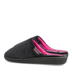 Chaussons NOIR Femme Motif Uni A Enfiler