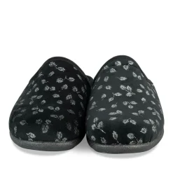 Chaussons NOIR Femme Motif Uni A Enfiler