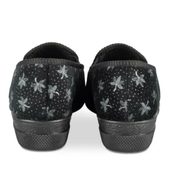 Chaussons NOIR Femme Motif Uni A Enfiler