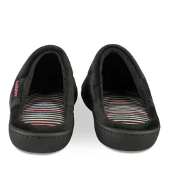 Chaussons NOIR Femme Motif Uni A Enfiler