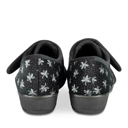 Chaussons NOIR Femme Motif Uni Scratch