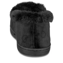 Chaussons NOIR Femme Motif Uni A Enfiler