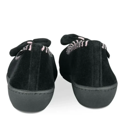 Chaussons NOIR Femme Motif Uni A Enfiler