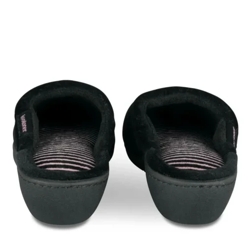 Chaussons NOIR Femme Motif Uni A Enfiler