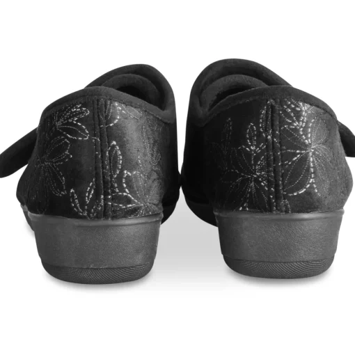 Chaussons NOIR Femme Motif Uni Scratch
