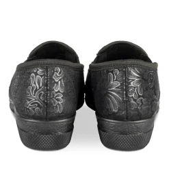 Chaussons NOIR Femme Motif Uni A Enfiler