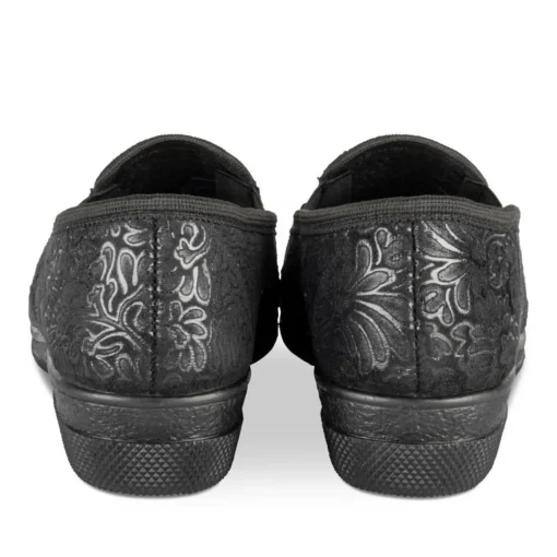 Chaussons NOIR Femme Motif Uni A Enfiler