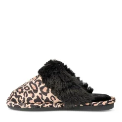 Chaussons NOIR Femme Motif Animal A Enfiler