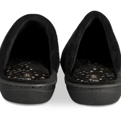 Chaussons NOIR Femme Motif Uni A Enfiler