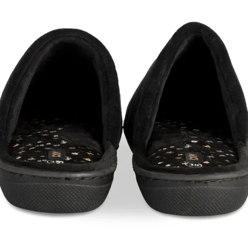 Chaussons NOIR Femme Motif Uni A Enfiler