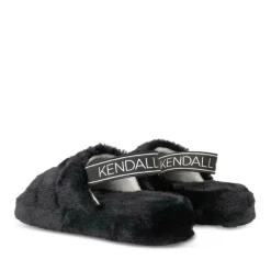 Chaussons NOIR Femme Motif Uni Elastique