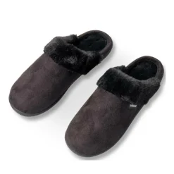 Chaussons NOIR Femme Motif Uni A Enfiler