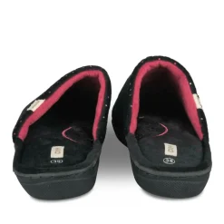 Chaussons NOIR Femme Motif Uni A Enfiler