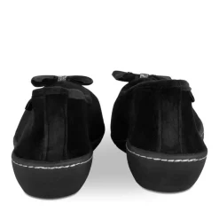 Chaussons NOIR Femme Motif Uni A Enfiler