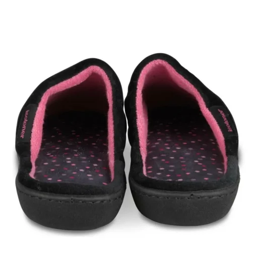 Chaussons NOIR Femme Motif Uni A Enfiler