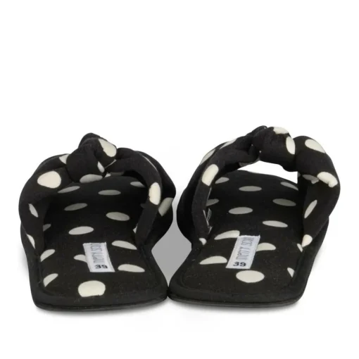 Chaussons NOIR Femme Motif A Pois A Enfiler