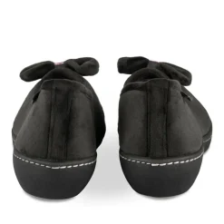 Chaussons NOIR Femme Motif Uni A Enfiler