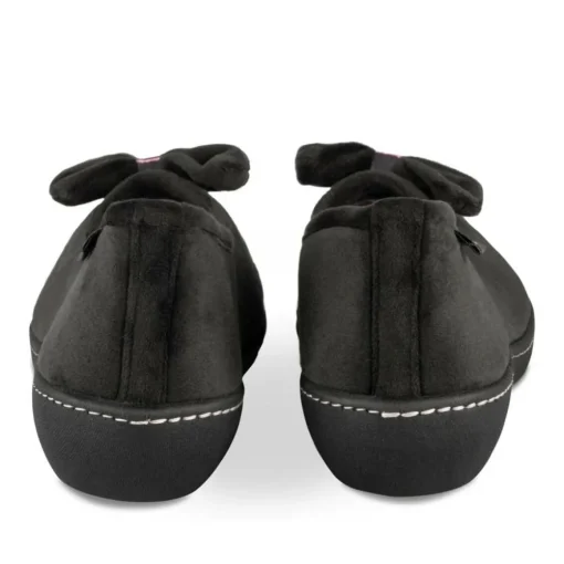 Chaussons NOIR Femme Motif Uni A Enfiler