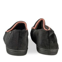 Chaussons NOIR Femme Motif Uni A Enfiler