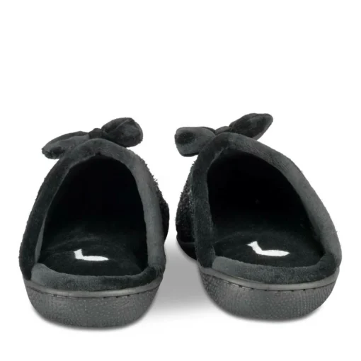 Chaussons NOIR Femme Motif Uni A Enfiler