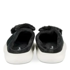 Chaussons NOIR Femme Motif Uni A Enfiler