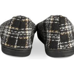 Chaussons NOIR Femme Motif Uni A Enfiler