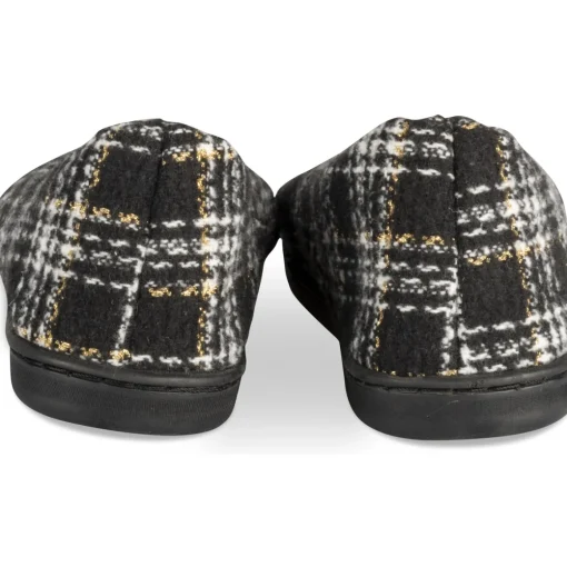 Chaussons NOIR Femme Motif Uni A Enfiler