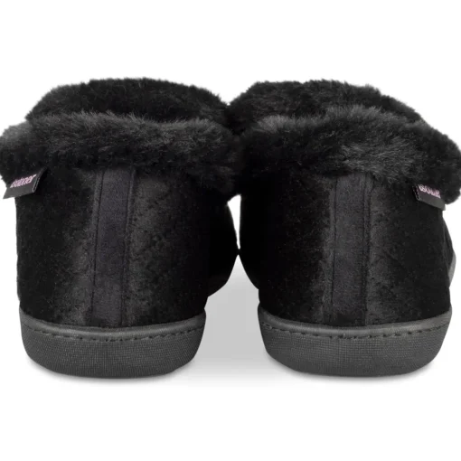 Chaussons NOIR Femme Motif Uni A Enfiler
