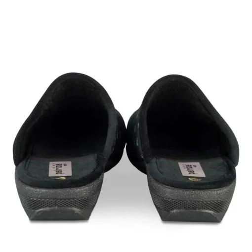 Chaussons NOIR Femme Motif Uni A Enfiler