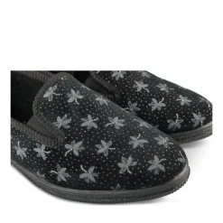 Chaussons NOIR Femme Motif Uni A Enfiler
