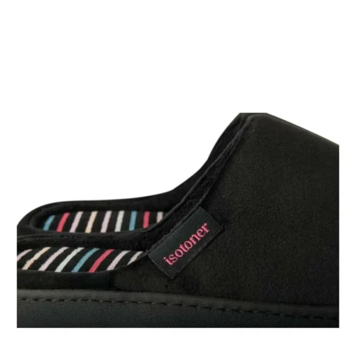 Chaussons NOIR Femme Motif Uni A Enfiler
