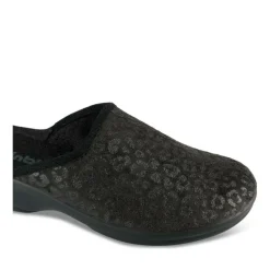 Chaussons NOIR Femme Motif Animal A Enfiler
