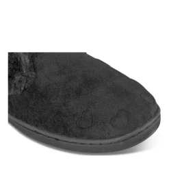 Chaussons NOIR Femme Motif Uni A Enfiler