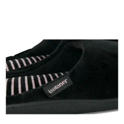 Chaussons NOIR Femme Motif Uni A Enfiler