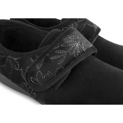 Chaussons NOIR Femme Motif Uni Scratch