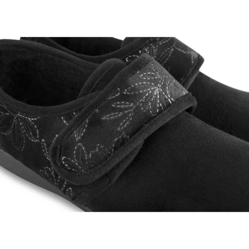 Chaussons NOIR Femme Motif Uni Scratch