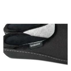 Chaussons NOIR Femme Motif Uni A Enfiler
