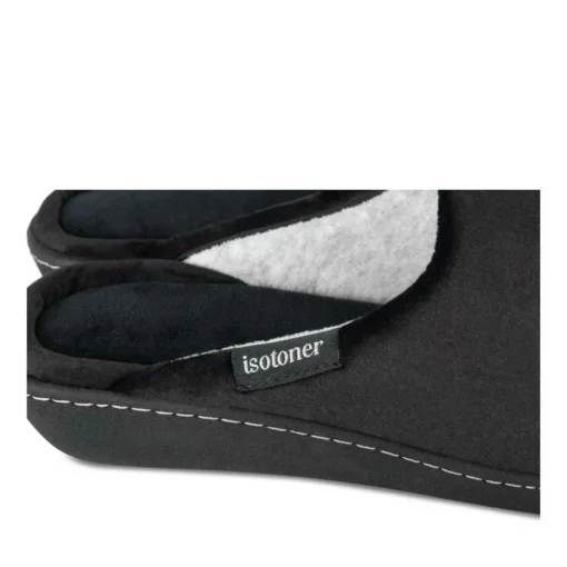 Chaussons NOIR Femme Motif Uni A Enfiler