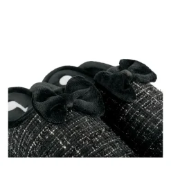 Chaussons NOIR Femme Motif Uni A Enfiler