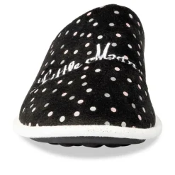 Chaussons NOIR Femme Motif A Pois A Enfiler