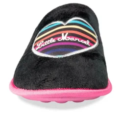 Chaussons NOIR Femme Motif Uni A Enfiler
