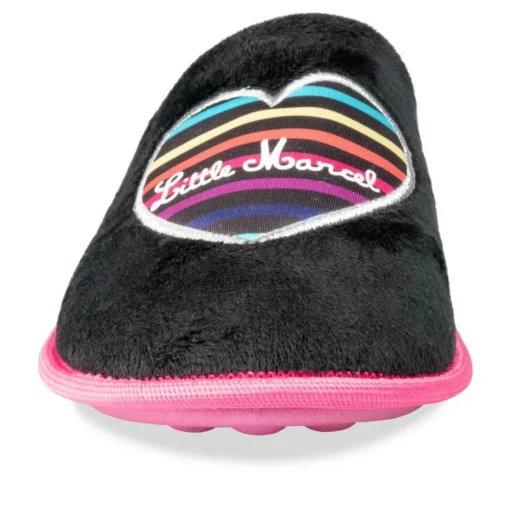 Chaussons NOIR Femme Motif Uni A Enfiler