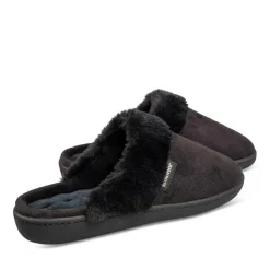 Chaussons NOIR Femme Motif Uni A Enfiler